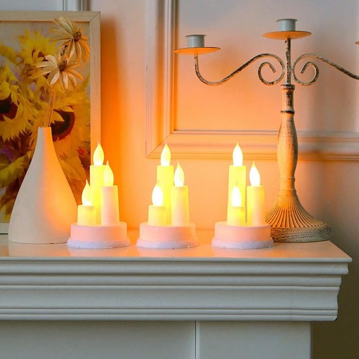Oblivion LED Taper Candles | Flickering Flameless Candles in Warm White | Realistic & Battery Operated LED Candle | Electric Fake Candles | Tea Light Decorate for Diwali, Christmas (Pack of 1pc) 3