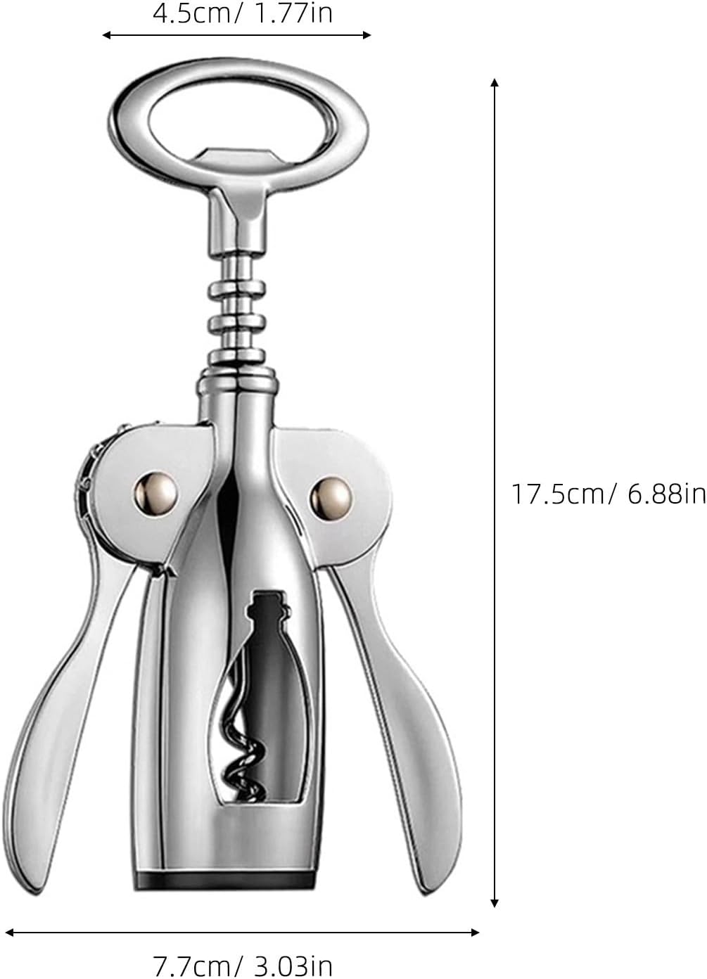 Red Wine Opener Zinc Alloy Corkscrew for Beer Caps