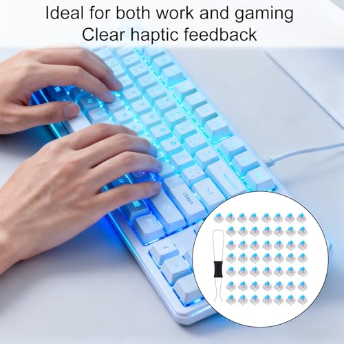 Goktvai 50pcs Blue Mechanical Keyboard Switches Clicky Buttons with Switch Puller, 3 Pin Keyboard Clicker Dustproof Waterproof DIY Replacement Kit for Most Gaming Key Board by Goktvai - Image 7