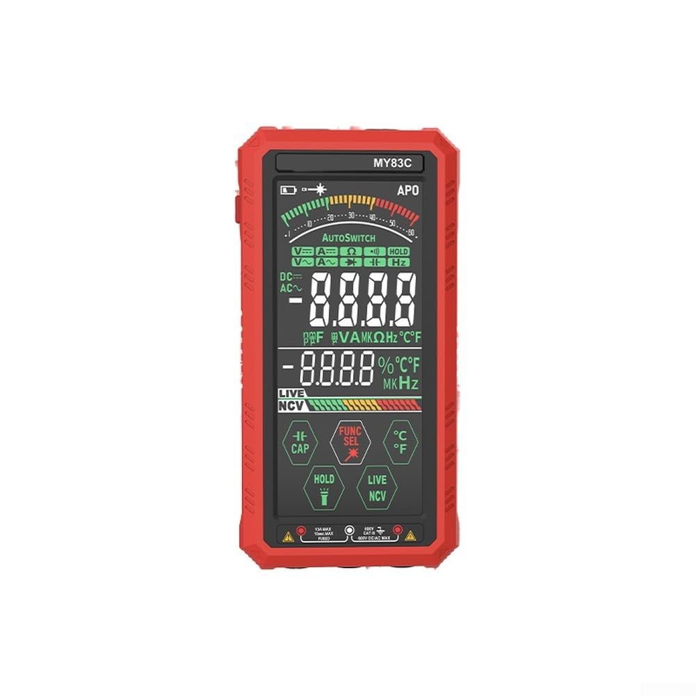 6000 Conteggi Multimetro Digitale Intelligente, VA Touchscreen Auto-Range Tester Con NCV Live Detection, Torcia Tipo-C Ricaricabile Per Elettricista