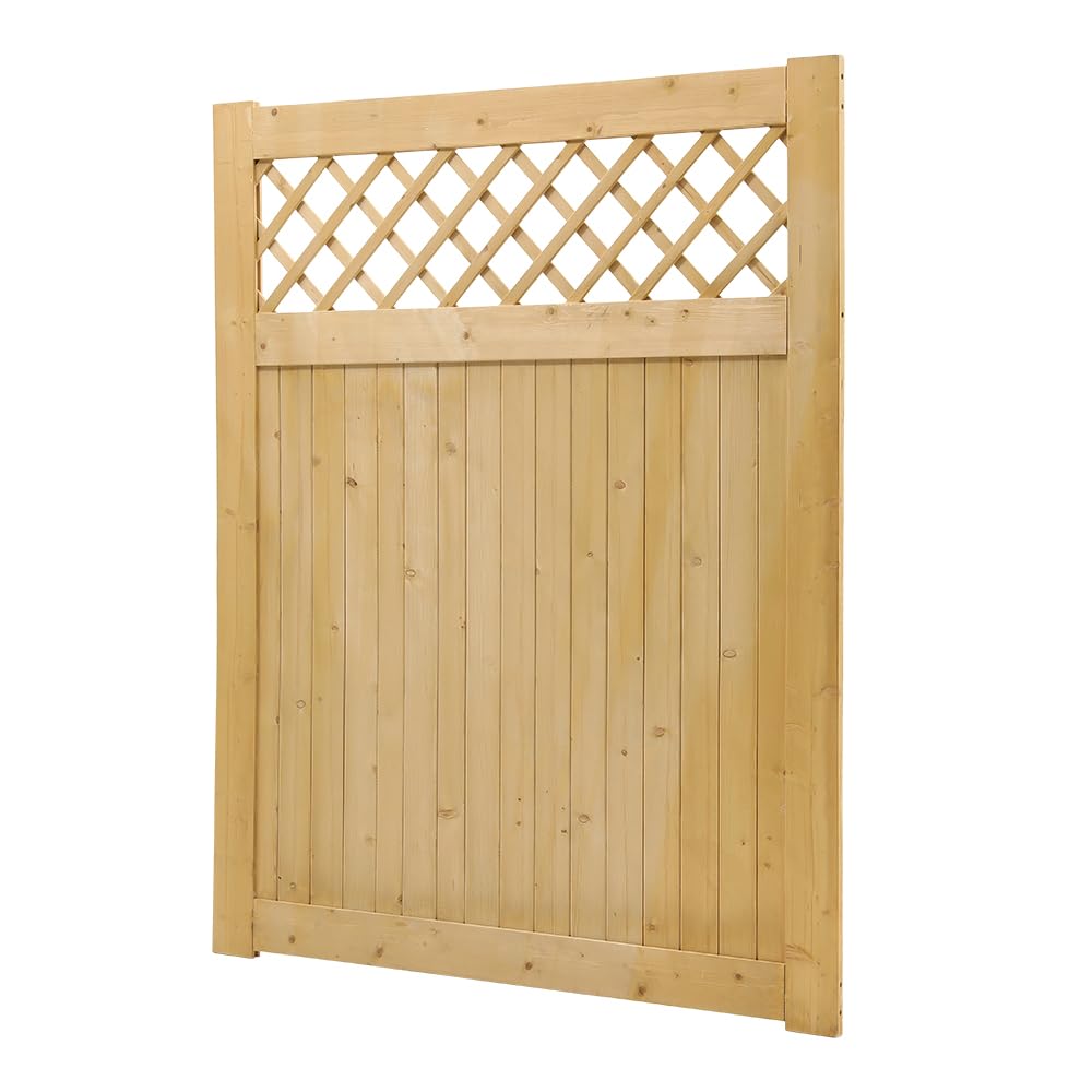 INMOZATA Garden Gate Wooden Pedestrian Gate with Gate Lock and Hinge, 4ft Wide x 5ft High (120cm Wide*150cm High) — image 1
