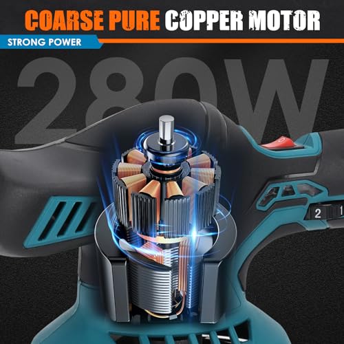 Draadloze bufferpolijstmachine compatibel met Makita 18V batterij, 6 inch auto-polijstmachine met 12 stuks hulpstukken, 2500-5000 RPM 6 variabele snelheid, polijstmachines voor automatische detailing - Afbeelding 6