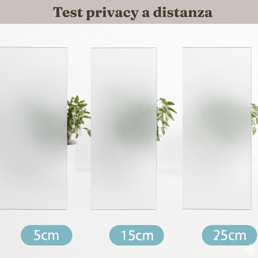 Pellicola Privacy Vetri Finestre (SATINATO, 44 X 200CM) Professionale - Schermo Oscurante Ufficio e Casa - film Anti-UV Grandi Vetrate, Statico, Senza Colla Riutilizzabile