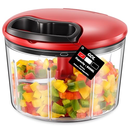 GDL Food Chopper, Pull Onion Chopper Dicer, Hand Powered Food Chopper, Fast Cutting Hand Chopper...