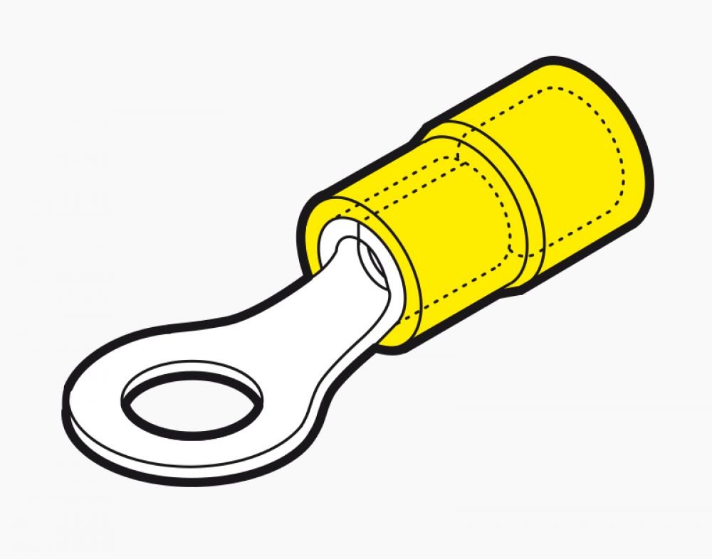 Cosse préisolée ronde 4-6mm² jaune Cembre GFM12 borne M12