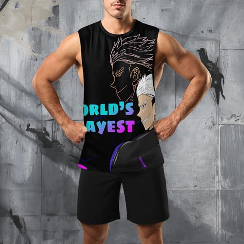 Image of Zhyaj Summer Tanks Top for Men Flag Graphic Print Sleeveless Shirts Casual Working Out Vest T-Shirts Loose-Fit Men's Tank