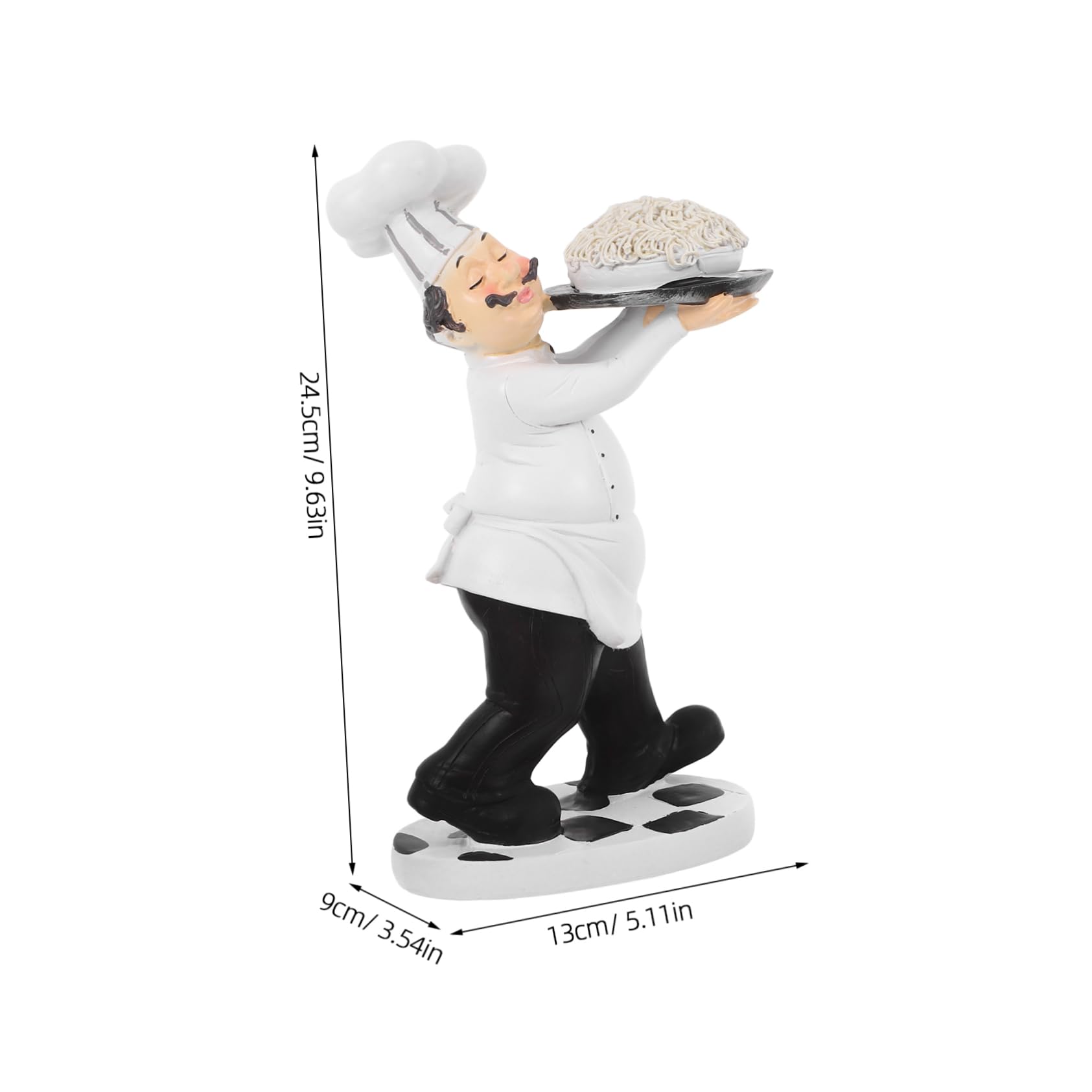 ORFOFE Statuetta Chef in Resina Stile Europeo Bianco, Portatile e Stabile, Decorazione per Caffè, Casa o Regalo di Compleanno, Figura da Tavolo Originale