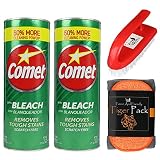 Comet Cleaner Total Kitchen and Bathroom Cleaner Kit - Two 21 Oz Canisters Comet Cleanser Powder wit