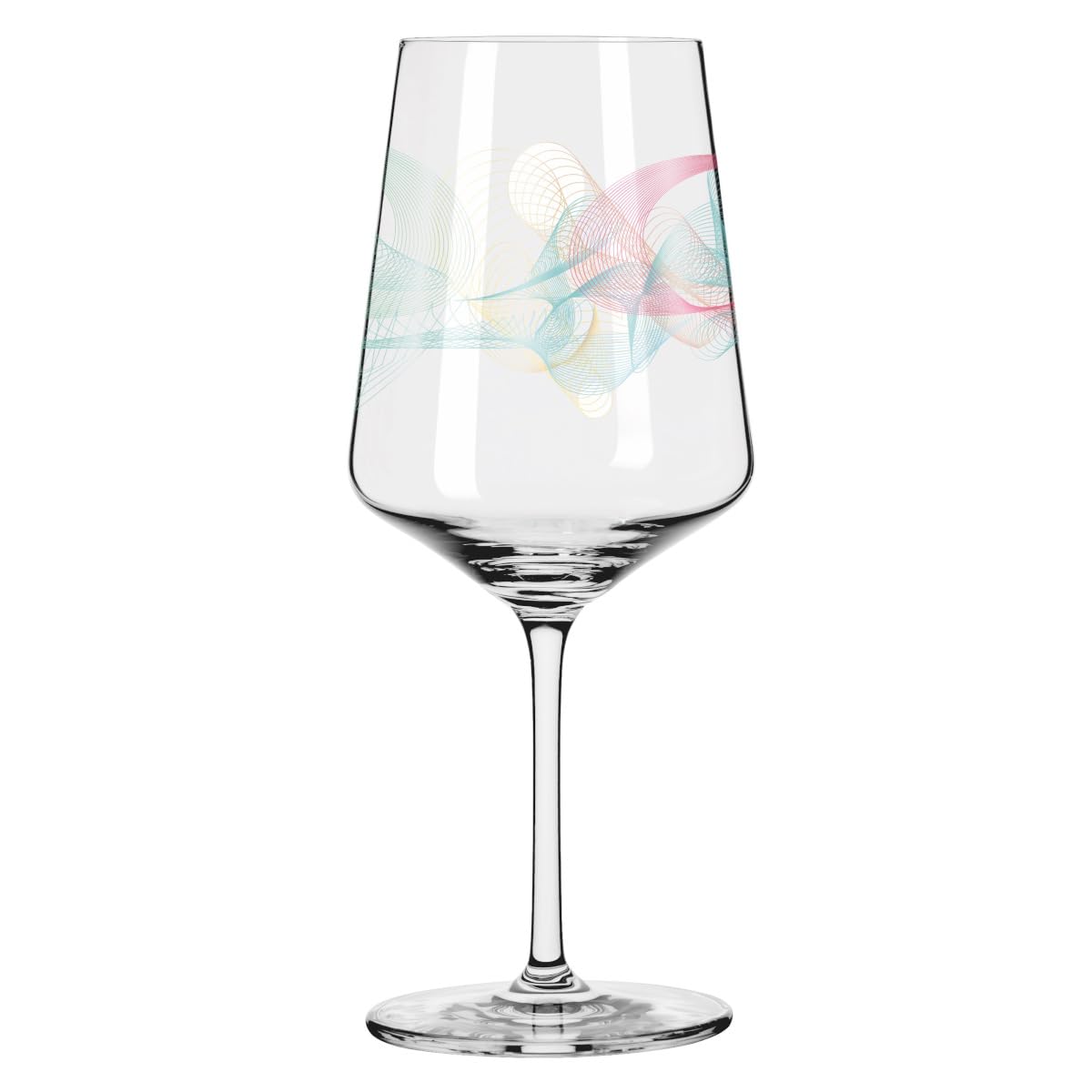 Ritzenhoff Pink, Yellow, Turquoise Summer Rausch No. 13 2841013 Aperitif Glass 500 Ml With Colourful Spirals Made In Germany,