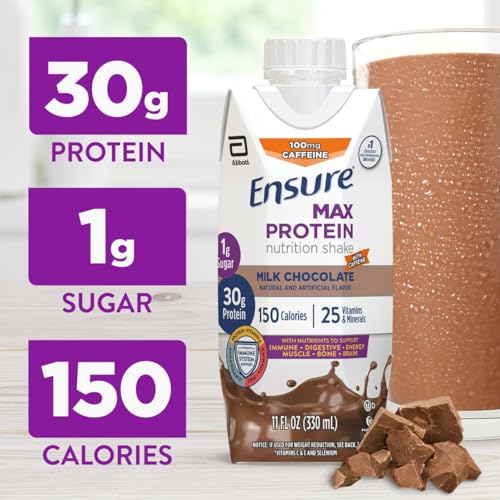 Ensure Max Protein Milk Chocolate Shake, 30g High Protein, 12 Pack - image 2
