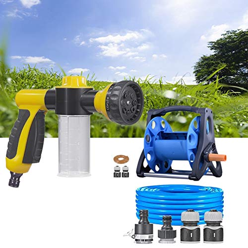 Garden Hose Nozzle Spray Nozzle 8 Patterns Water Hose Nozzle Spray Guns Heavy Duty for Washing Dogs & Pets Nozzles Spray Guns HUYP (Size : Water pipe+40m suit)