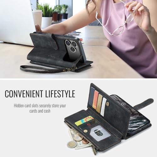 Housse iPhone 17 Pro cuir PU pour l'esprit libre et serein