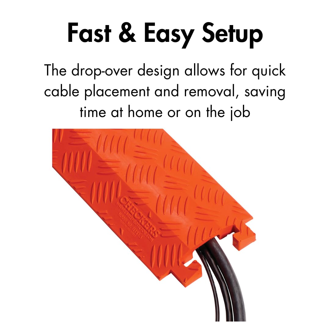 Fastlane FL1X1.5-O Protector de Cable de Poliuretano de 1 Canal con Conectores en Forma de L, Naranja, 36 Longitudes, 5,25 anchuras, 0,75 de Altura por Checkers Industrial Safety Products