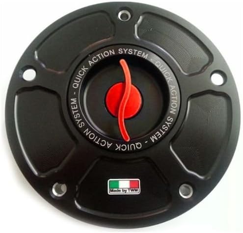 TWM Quick Action CNC Billet Fuel Gas Cap with Red Handle fits Honda CBR 600 900 1000 RR F HORNET CB R VTR