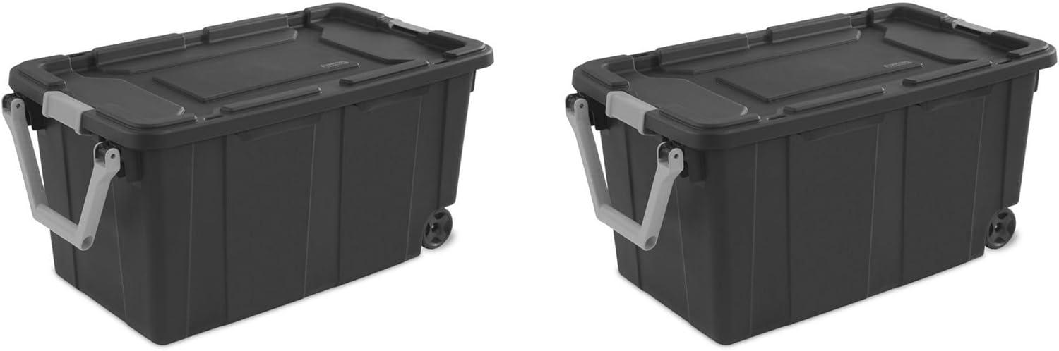 Extra Large Storage Bin, 40 Gallon Wheeled Plastic Storage Container with Handle,Pack of 2