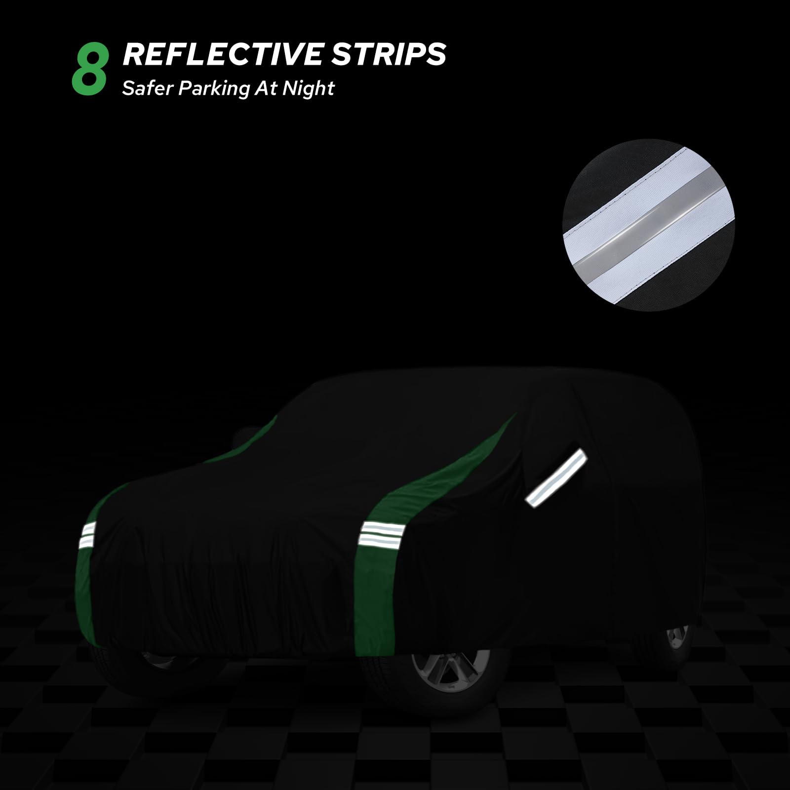 YoYolaur Car Cover Compatible with Jeep Wrangler Waterproof 4 Door Custom Fits for TJ YJ CJ JK JL — view 6