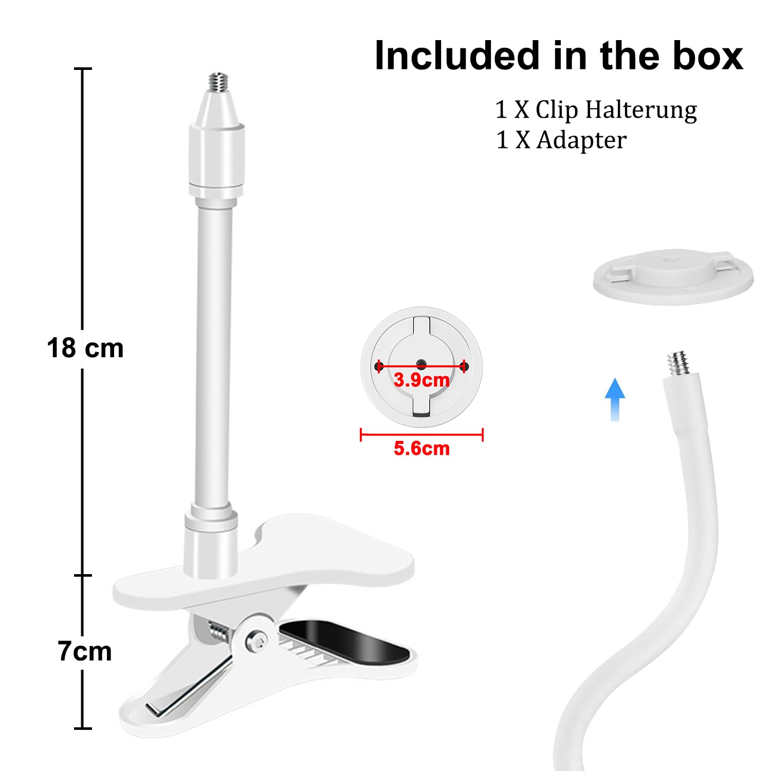 Soporte de Vigilabebés para cámara TP-Link Tapo C200/C210/C220/C201/C202/C211/C212/C222/C230 WLAN IP Kame (Blanco)