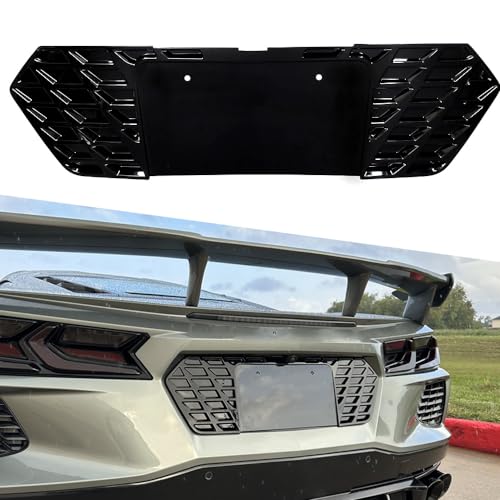 Rear License Plate Frame for Corvette C8 Z51 Coupe HTC Stingray 2020 2021 2022 2023 2024 2025 2026 Not for Z06 E-ray License Plate Cover (Style A)