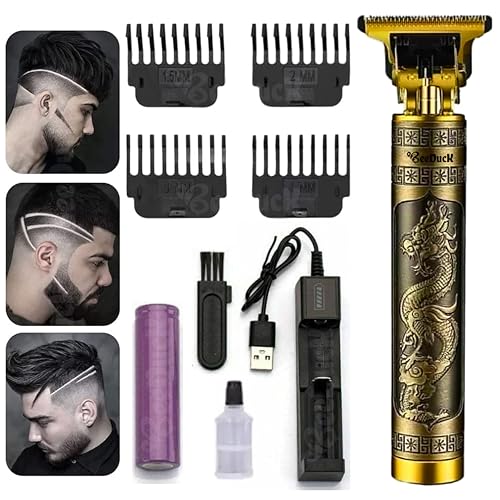 BeeDuck Trimmer for Men Beard, Mustache, Head, Body Grooming Professional Hair Clipper Rechargeable Hair Trimmer, Close Cut Precise Hair Machine, Body Trimmer, Gold