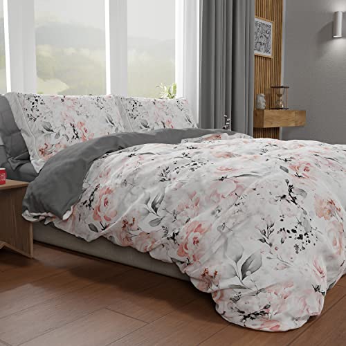 Housse de Couette 1 Place 150x200 Parure Lit Microfibre Imprimée