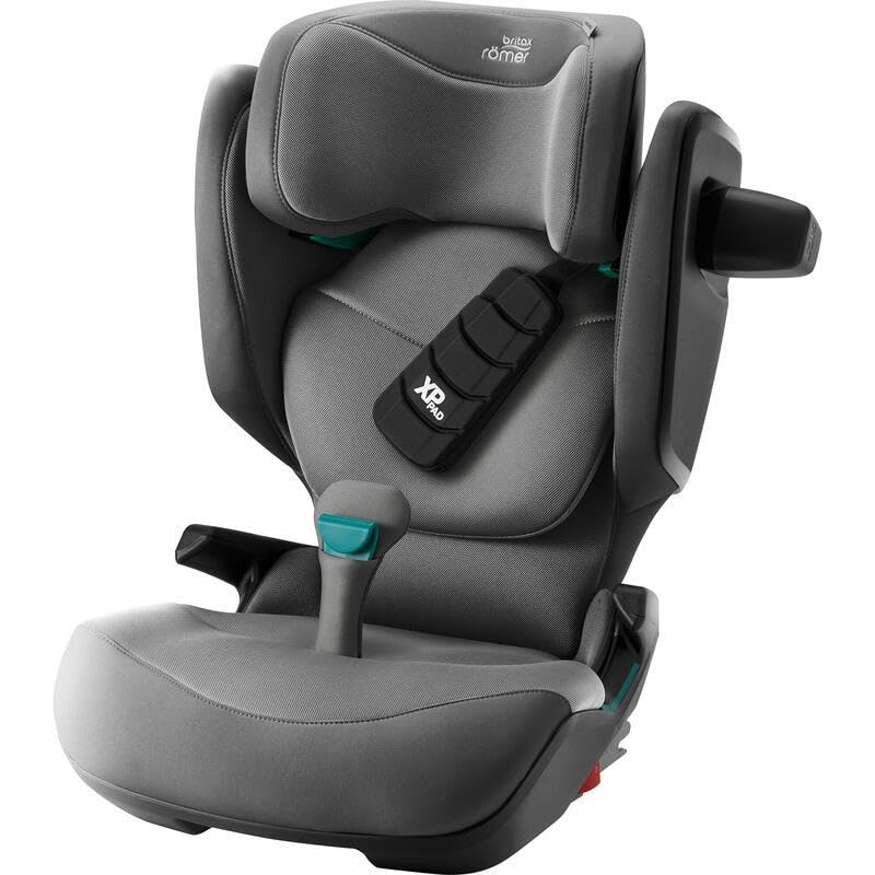 BRITAX KIDFIX PRO Asiento elevador de coche con respaldo alto ISOFIX - 3,5 años a 12 años, SICT, reposacabezas cómodo, fabricado en Alemania, 44 x 42 x 63 cm, gris mineral