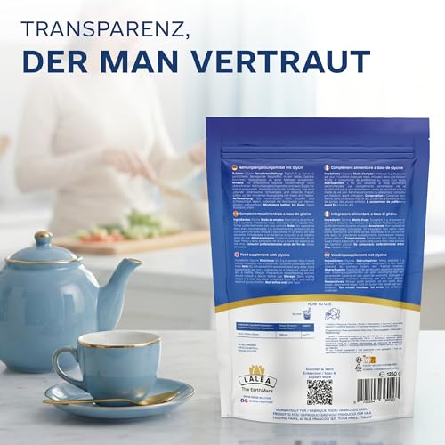 LALEA Glycin Pulver 500g – 100% reines L-Glycin Aminosäure – Kollagen-Baustein – Vegan, ohne Zusätze, hochlöslich – Unterstützt Schlaf… – Ansicht 7