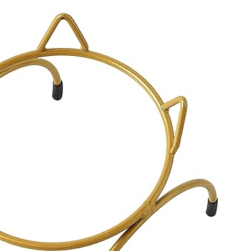 Macaso Raised Cat Bowls Dog Pet Dish with Stand Water Feeder Food Gold Bowl Rack