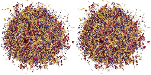 Spring Flower Blend – Edible flowers - Rose, Cornflower and Marigold - All natural, Culinary grade Delights (0.35oz) - Premium Quality - Perfect for Beverages, Cakes (Pack of 2)