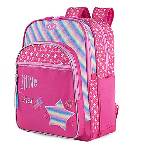 SKPAT: Mochila Escolar Infantil de Niña Acolchada de Lona Vaquera Denim Estampada  Colegio