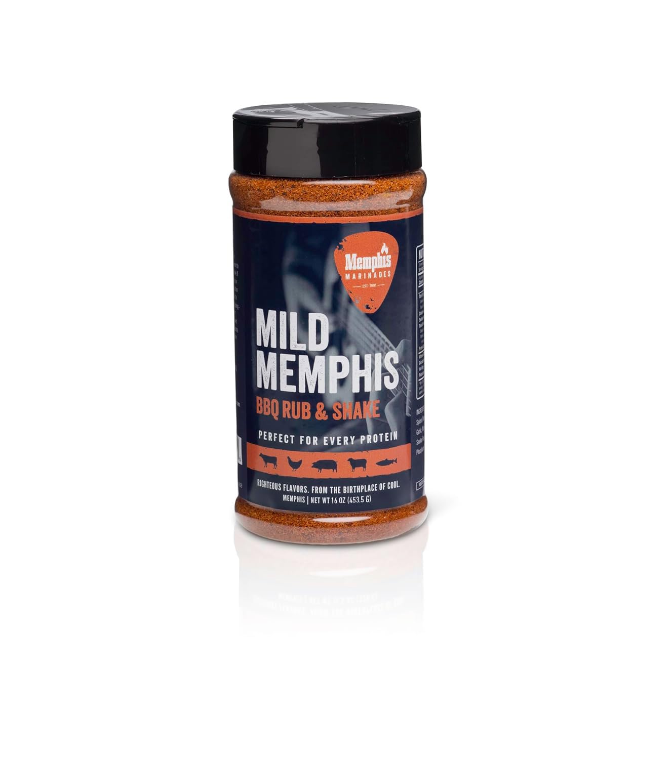 Memphis Marinades, 16oz Mild Memphis BBQ Rub & Shake - BBQ Seasoning & Flavor Enhancer for Chicken, Beef and Pork, Air Fryer Mix