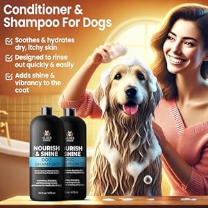 Dog Shampoo and Conditioner Set for Allergies, Itching & Daily Use | Itchy Skin Relief & Odor Control | with Lavender & Rosemary Oils for Calming | Safe for Sensitive Skin | All Dogs, 16 fl oz x 2 Dog Shampoo and Conditioner Set for Allergies Itching Daily Use Itchy Skin Relief Odor Control with Lavender Rosemary Oils for Calming Safe for Sensitive Skin All Dogs 16 fl oz x 2