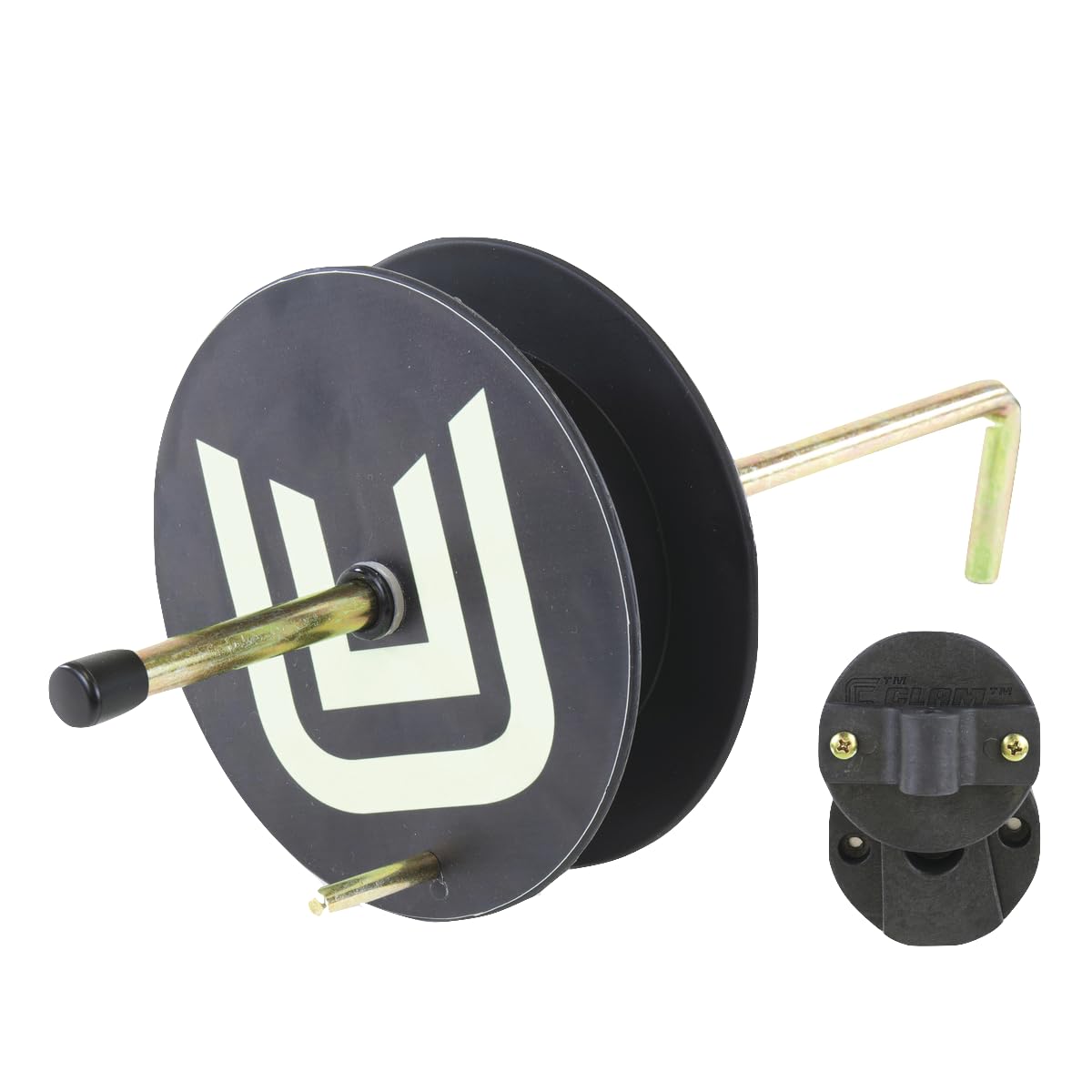 CLAM Outdoors CLAMLock Rattle Reel – Loud Bite Alerts, Glow-in-the-Dark Indicator, Easy Hub Mount for Ice Fishing Shelters