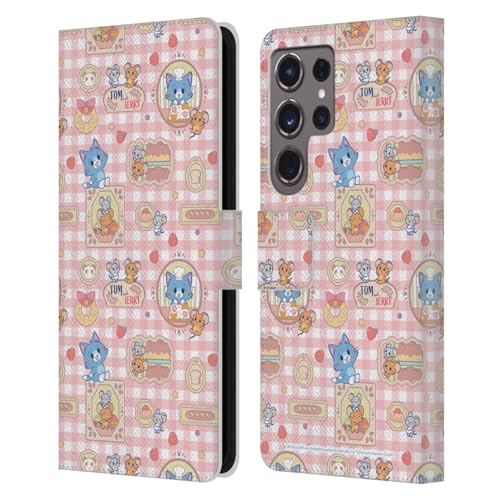Étui Galaxy S24 Ultra Tom and Jerry Housse Portefeuille en Cuir Head Case Designs