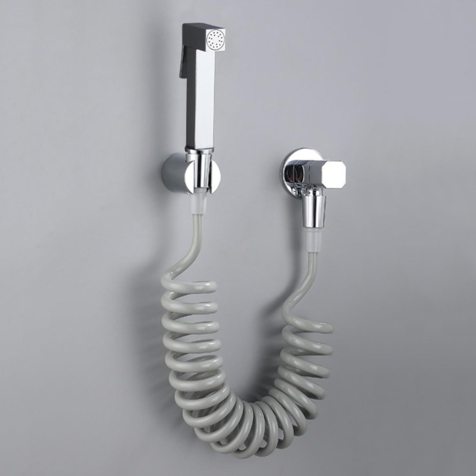 Juego De Rociador para Inodoro Bidet Portatil para WC Latón Viene con Manguera,Válvula Angular Y Soporte De Pared Adecuado para Limpieza Pisos,Cromado