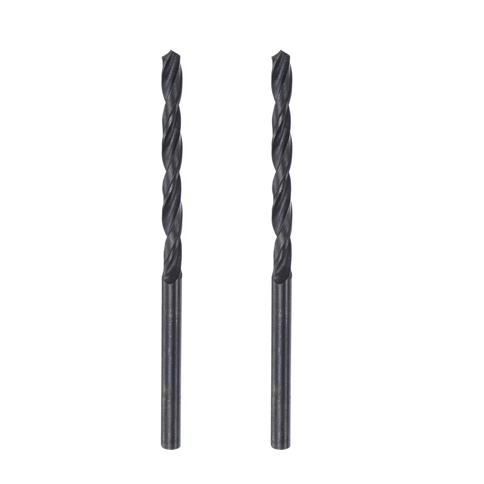 sourcing map 6542 High Speed Steel Straight Shank Twist Jobber Drill Bit, Fully Ground Black Oxide Drill Bits 3.5mm Drill Diameter 70mm Total Length 2 Pcs