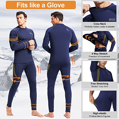 Image of romision Thermal Underwear for Men Stretch Fit, Fleece Base Layer Top & Bottom Set, Insulated Long Johns for Cold Weather Hunting