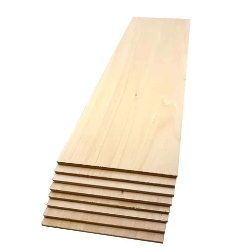 Miniatura 1 de The Hardwood Edge Tablones de tilo  Paquete de 8 hojas de tilo para manualidades de madera sin terminar  14 de pulgada (0.236 in) 100% madera dura