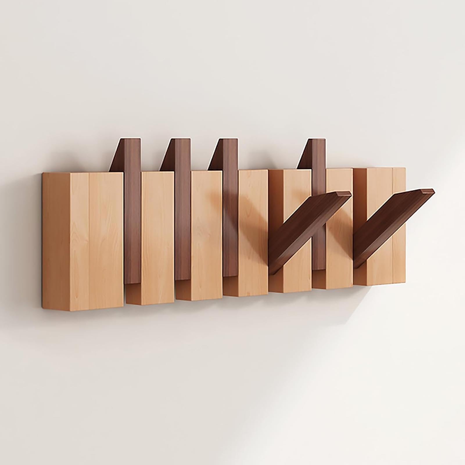 SVFOEBJM Coat Rack Wall Mounted Organizer - Entryway Storage with Hooks for Coats, Keys, Hats, Robes, Towels - Sturdy Space-Saving Solution