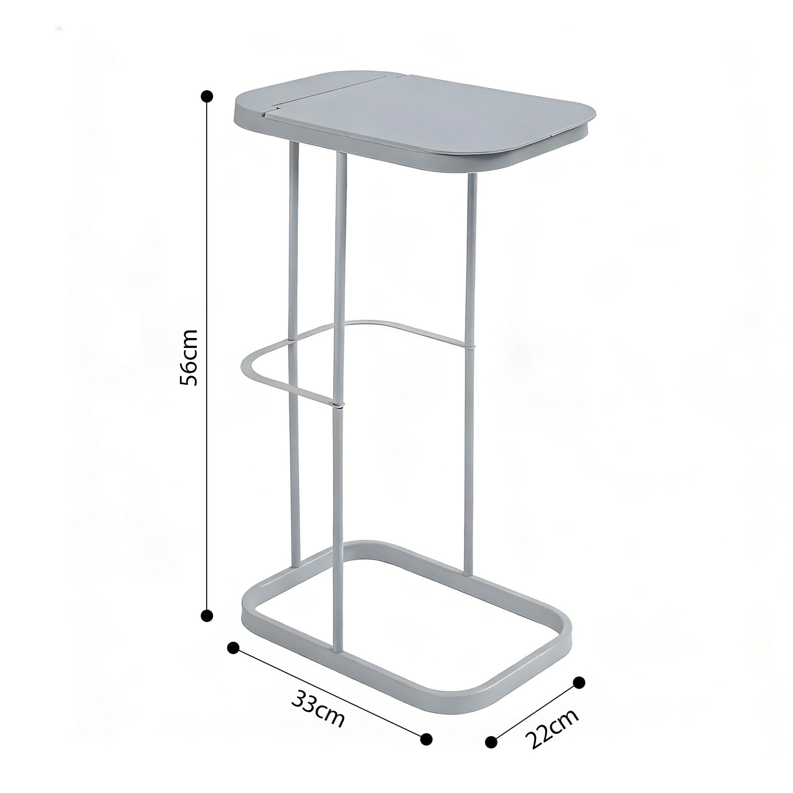 Soporte de plástico resistente para bolsas de basura con tapa de fácil apertura y estante multiusos para uso doméstico