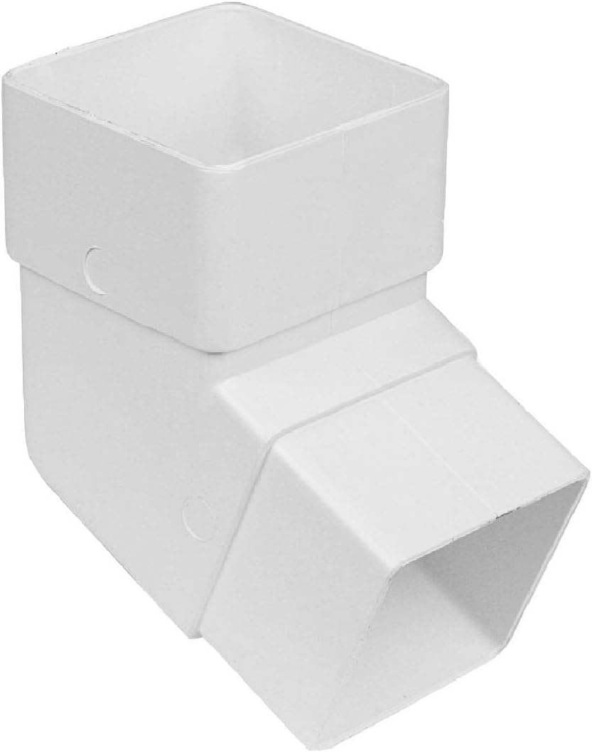 FreeFlowWhite Square Downpipe 112.5 Degree Offset Bend, Rain Water Systems