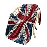 Catalonia Union Jack Blanket, British Flag Throw Blanket, England UK Gifts, Soft Cozy Fleece Blanket for Home, Sofa, Bed, British Gift for Men, Women, Kids, 50X60 inch