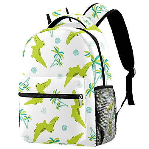 Sac à dos voyage crocodile vert ergonomique avec porte-bouteille intégré