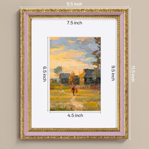 Image of eletecpro 8x10 Vintage Picture Frame, Glass Cover, Pink Gold, 2-Pack | Display Photo 5x7 with Mat or 8x10 without, Horizontal or Vertical, Tabletop or Wall Decor