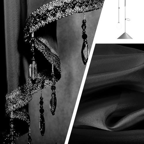 Gostady Beaded Triangle Sheer Valance Curtains Rod Pocket Bead Trim Tassel Voile Sheer Curtain Valance Sheer Lace Panels For Farmhouse Kitchen Bedroom Window Treatments Drape Decor thumb #4