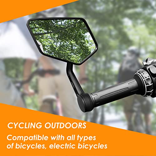 Arkham Bike Mirror For Handlebar Hd Bar End Bicycle Mirror Thickened Automotive-Grade Glass For Handlebar Scratch Resistant Safe Rearview Mirror Multi-Angle Adjustable, E-Bike Universal, Left Side #TOP1