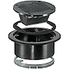 Bryant Electric RF406BK Pre-assembled Flange, Cover, and Leveling Ring for Floor Boxes Poured in Concrete with 15A 125V Outlet Included, Black