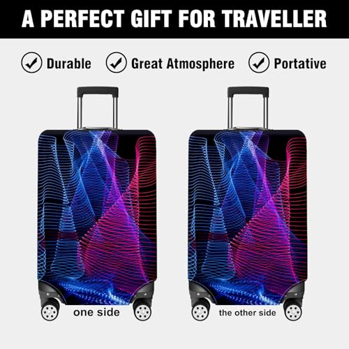 Travel Luggage Cover Suitcase Protector Scratch-Resistant Fit Not Included Suitcase Blue, Red And Pink Abstract Artwork M-22-24in 6