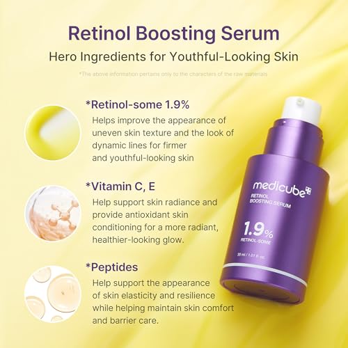 medicube Retinol Boosting Serum | Intensive Firming, Hydration & Plumping Care with Retinol, Peptides & Vitamins | Pore-Refining, Smooth Radiant Skin | Korean Skincare, 1.01 fl. oz - Image 4