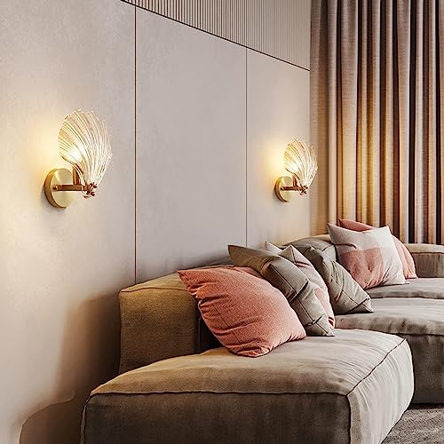 Aplique de pared moderno HAZARA en vidrio ámbar para iluminación de cabecera 3