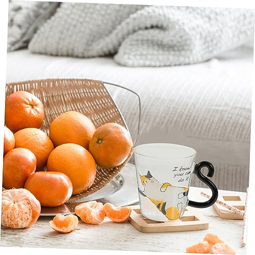 FRCOLOR 猫のマグカップ ガラス製